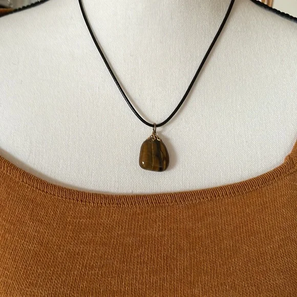 Vintage Tiger Eye Pendant with 18” Wax Cord - Picture 2 of 8